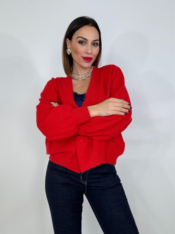 Cardigan rosso FEDERICA BI