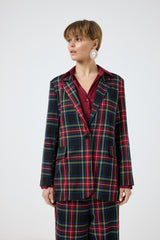 Blazer tartan nero FEDERICA BI