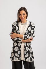 Cardigan animalier avorio FEDERICA BI