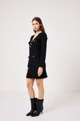 Abito elegante nero bottoni oro FEDERICA BI