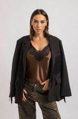 Top in viscosa cioccolato FEDERICA BI
