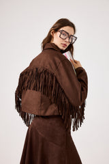 Giacca in ecosuede marrone FEDERICA BI