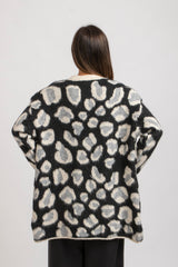 Cardigan animalier avorio FEDERICA BI