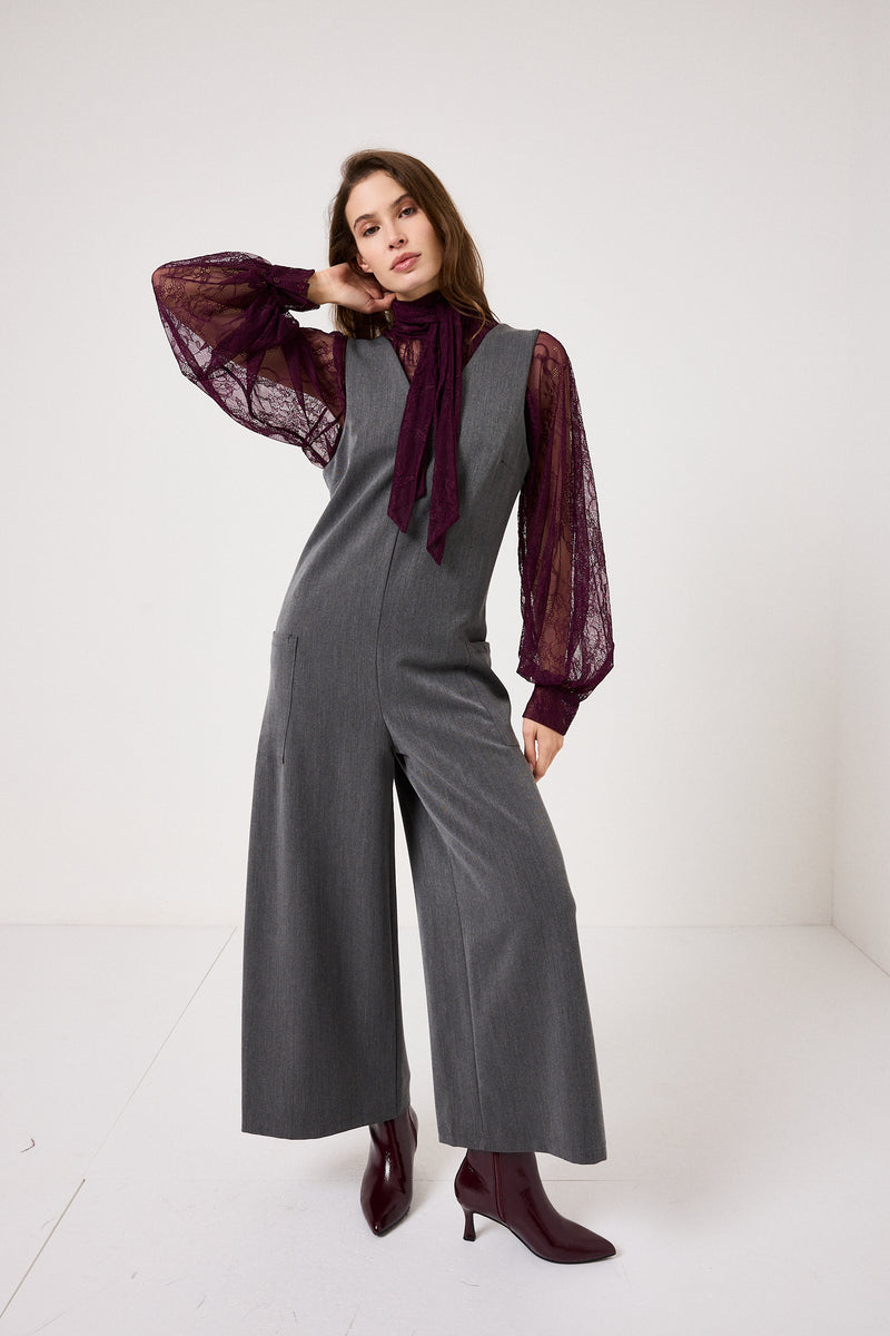 Tuta intera grigio mélange FEDERICA BI