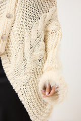 Cardigan treccia e ciniglia FEDERICA BI ( vari colori )