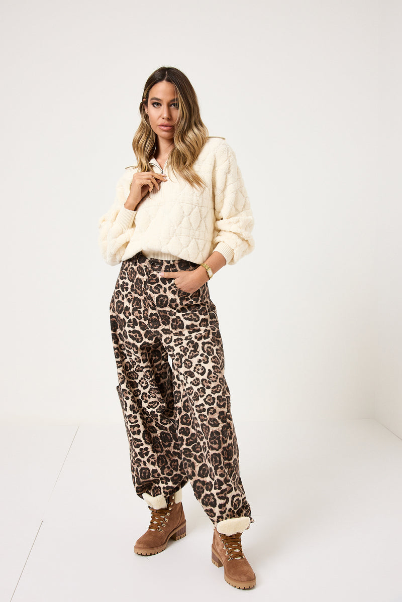 Maglione burro con zip FEDERICA BI