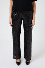 Pantalone nero in paillettes FEDERICA BI