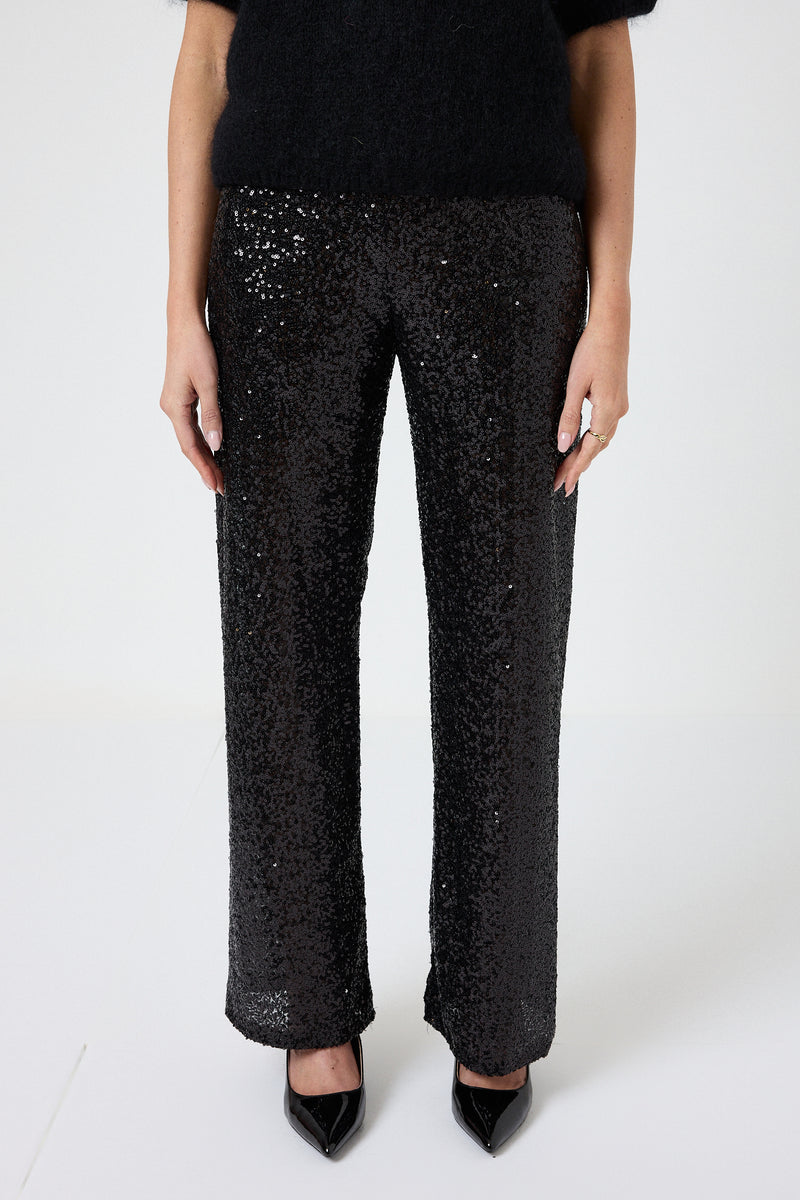 Pantalone nero in paillettes FEDERICA BI