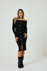 Abito bottoni gioiello FEDERICA BI ( due colori )