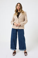 Blazer in ciniglia con spilla FEDERICA BI