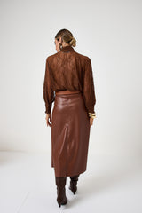 Gonna in similpelle coccio FEDERICA BI