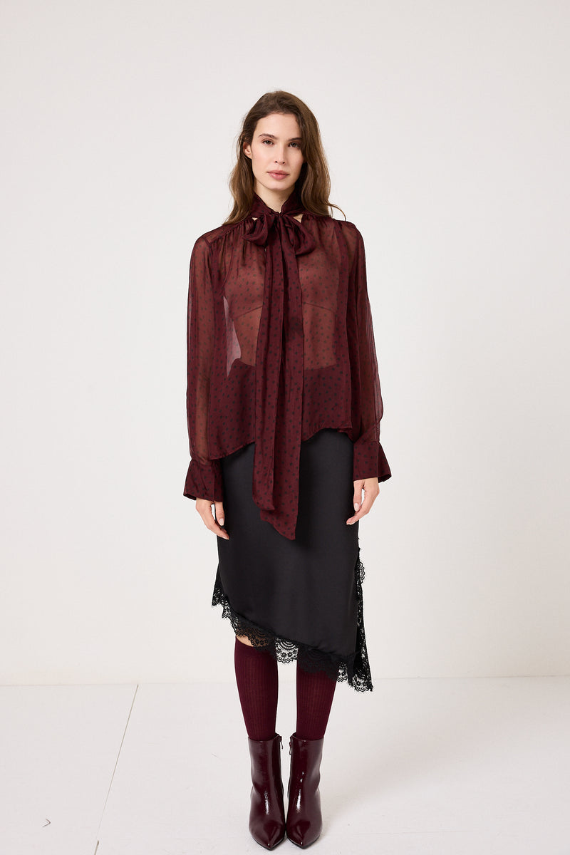 Gonna nera in viscosa e pizzo FEDERICA BI