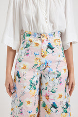 Pantalone in cotone rosa pastello FEDERICA BI