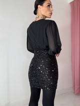 Abito in chiffon e paillettes FEDERICA BI