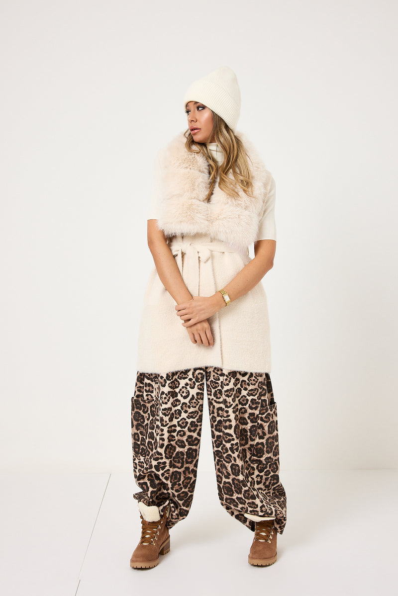Gilet burro in ciniglia ed ecopelliccia FEDERICA BI