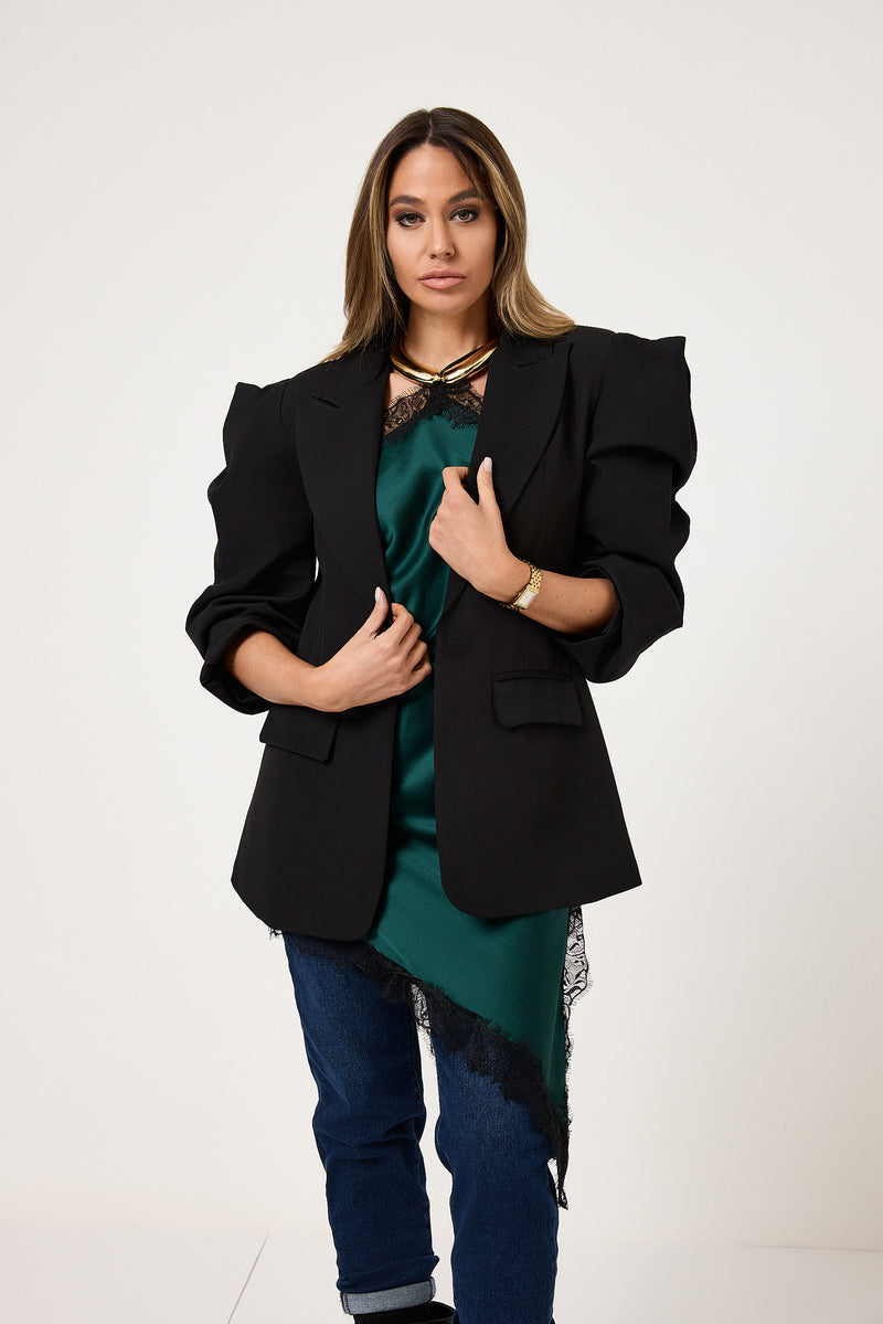 Blazer nero spallina FEDERICA BI
