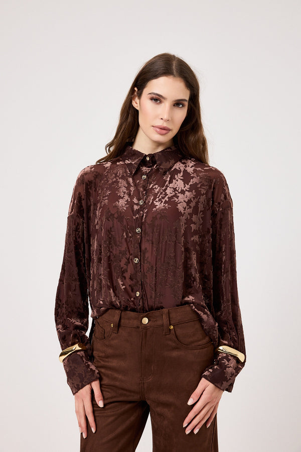 Camicia ricamo in velluto FEDERICA BI