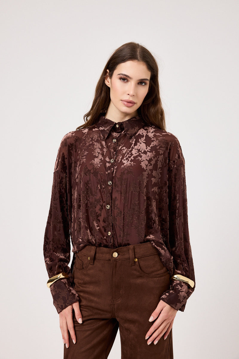 Camicia ricamo in velluto FEDERICA BI