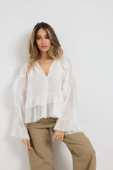 Camicia bianca volant FEDERICA BI