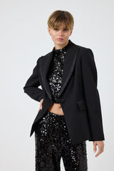 Pantalone nero in paillettes FEDERICA BI