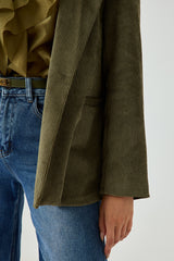 Blazer in velluto verde militare