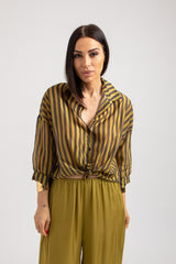 Camicia riga verde acido FEDERICA BI