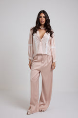 Pantalone in raso cipria FEDERICA BI