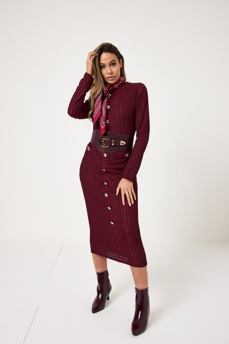 Abito midi bottoni oro FEDERICA BI ( vari colori )