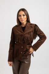 Giacca suede frange FEDERICA BI