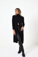 Maglia lunga nera FEDERICA BI