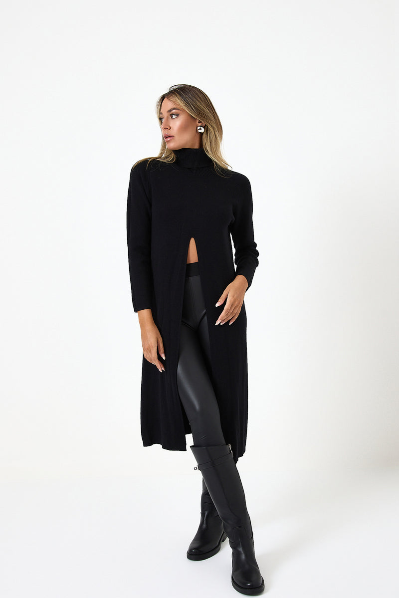 Maglia lunga nera FEDERICA BI