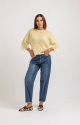 Maglia in mohair giallo pastello FEDERICA BI