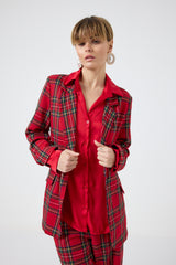 Pantalone tartan rosso FEDERICA BI