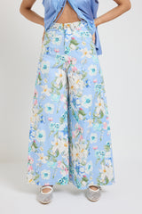 Pantalone in cotone azzurro FEDERICA BI