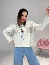 Giacca in denim frange FEDERICA BI
