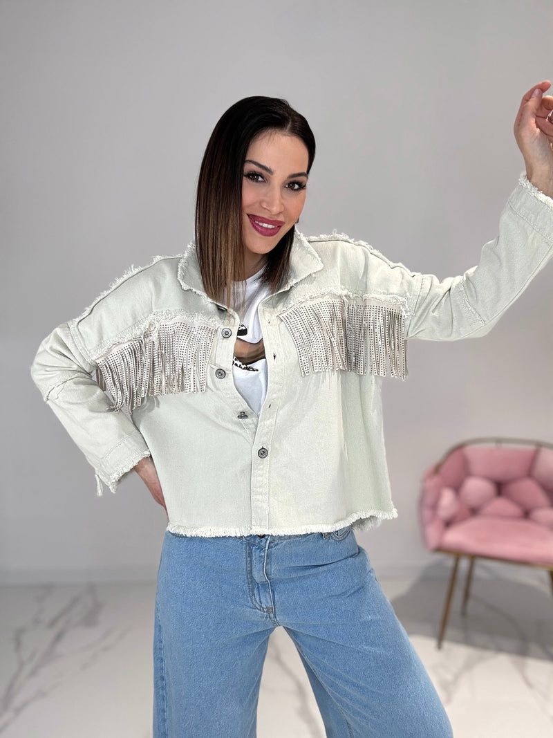 Giacca in denim frange FEDERICA BI