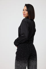 Denim nero cristalli FEDERICA BI