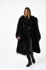 Ecopelliccia nera FEDERICA BI