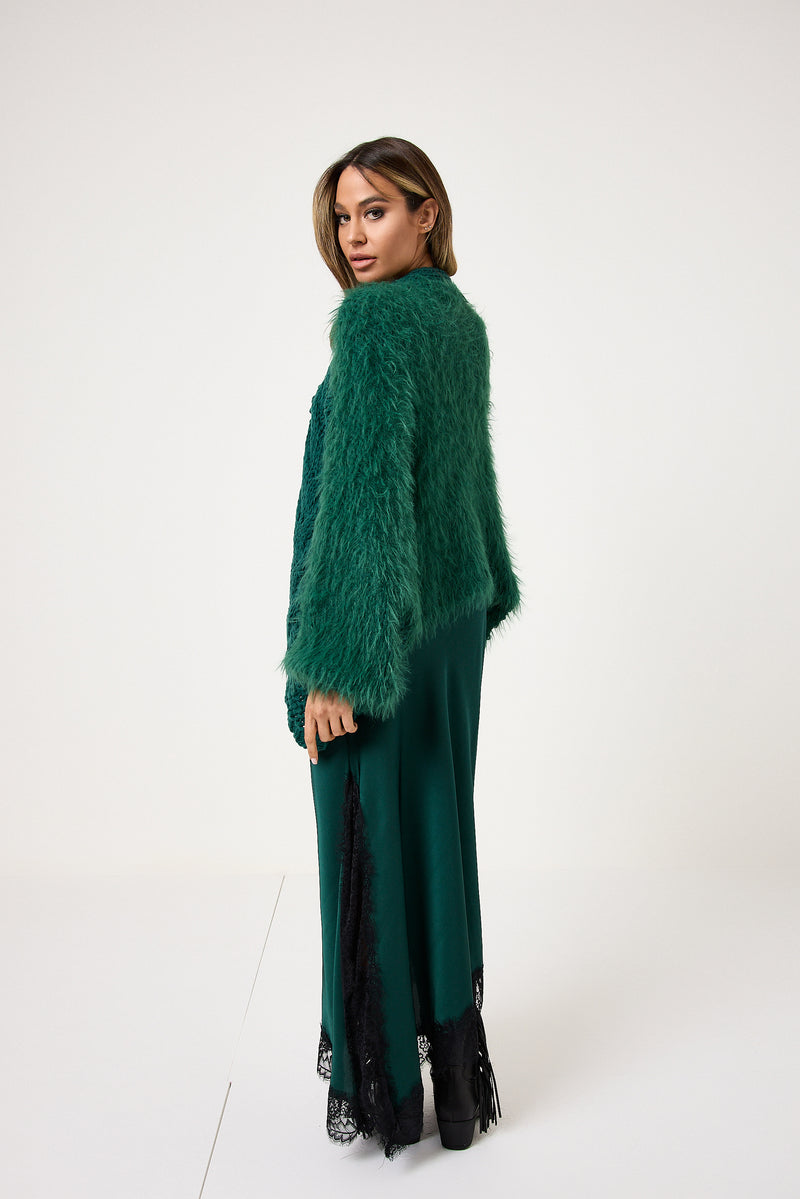 Cardigan treccia e ciniglia FEDERICA BI ( vari colori )