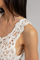 Top bianco crochet FEDERICA BI