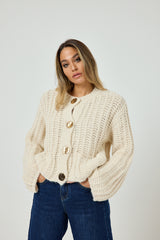 Cardigan bottone oro FEDERICA BI