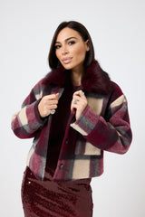 Giacca tartan bordeaux FEDERICA BI