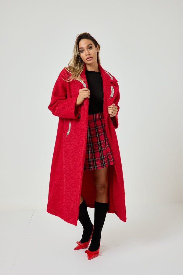 Cappotto rosso gioiello FEDERICA BI