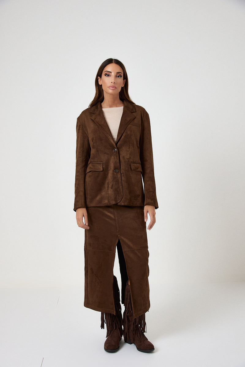 Gonna lunga in eco suede FEDERICA BI