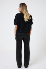Pantalone nero in paillettes FEDERICA BI