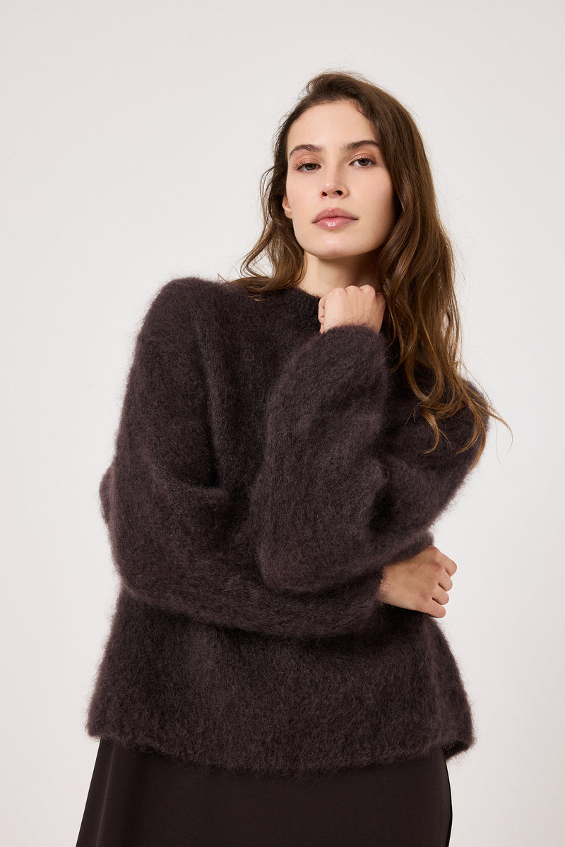 Maglione kid mohair moro FEDERICA BI