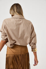 Camicia a quadri beige FEDERICA BI