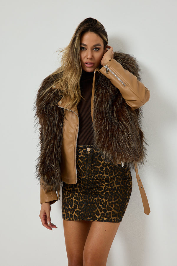 Gilet in ecopelliccia moro FEDERICA BI