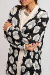 Cardigan animalier avorio FEDERICA BI