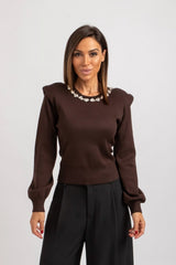 Maglia spallina e collo gioiello FEDERICA BI